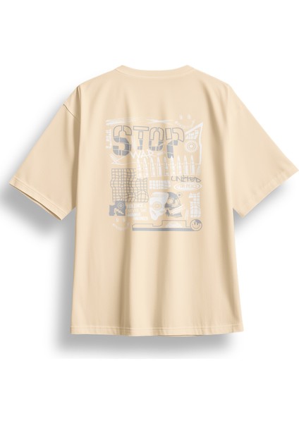 Oversize Stop War Baskılı Tshirt