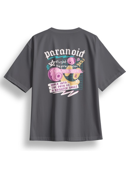 Oversize Paranoid Baskılı Tshirt