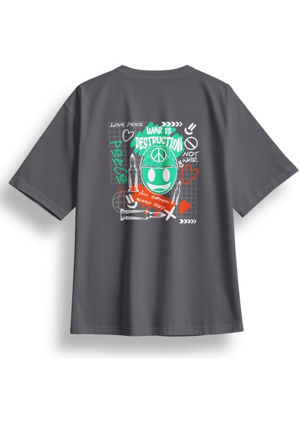 Oversize Destruction Baskılı Tshirt