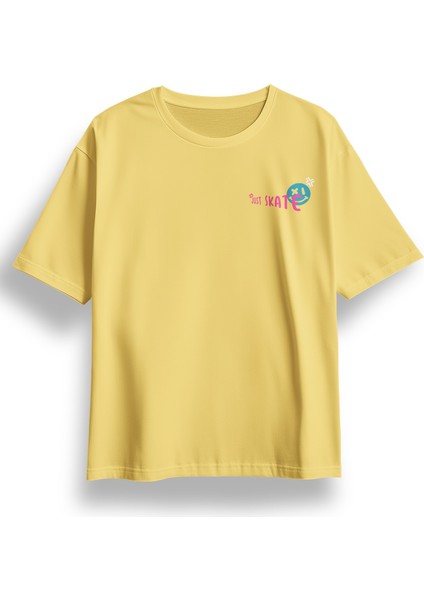 Oversize Just Skate Baskılı Tshirt fiyatları