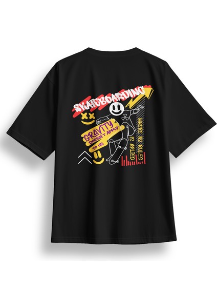 Oversize Skateboarding Baskılı Tshirt