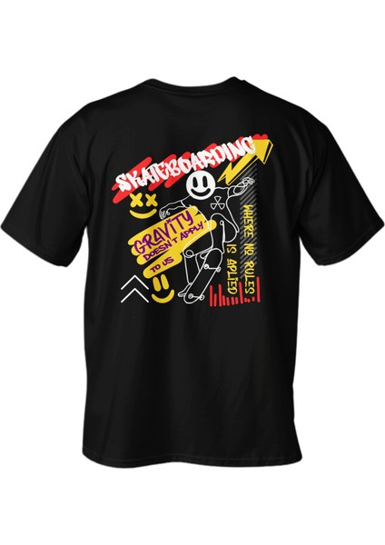 Regular Skateboarding Baskılı T-Shirt