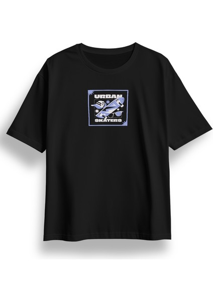 Oversize Urban Skaters Baskılı Tshirt