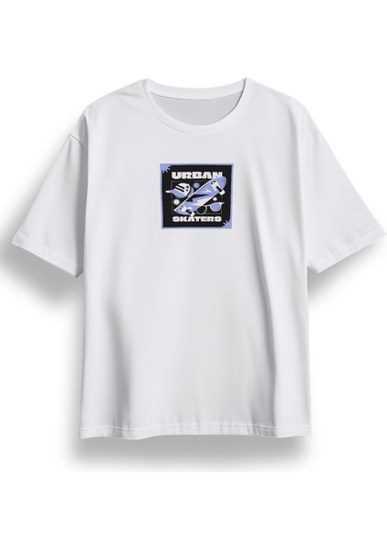 Oversize Urban Skaters Baskılı Tshirt