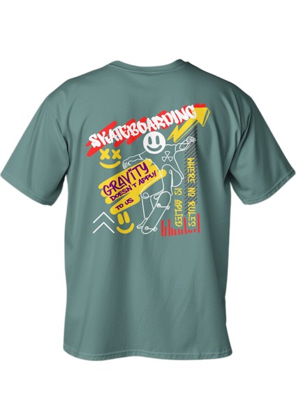 Regular Skateboarding Baskılı T-Shirt