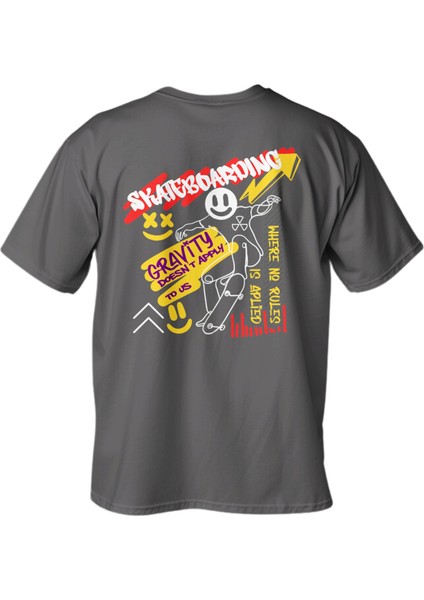 Regular Skateboarding Baskılı T-Shirt