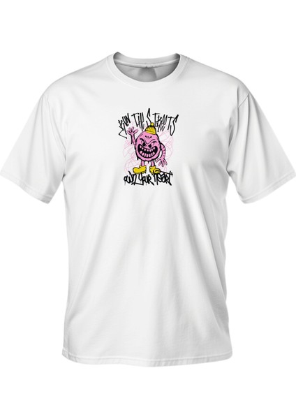 Regular Run The Streets Baskılı T-Shirt