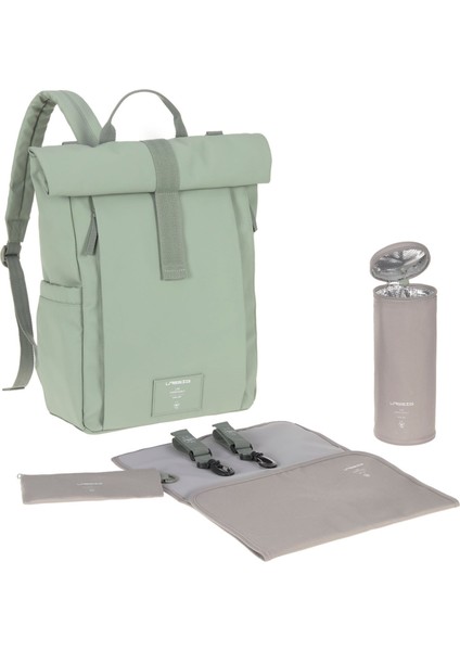 Rolltop Up Bebek Bakım Sırt Çantası Silver Green fırsatları