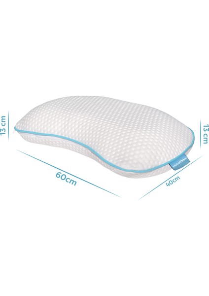Yarım Ay Boyun Destekli Ortopedik Yastık Visco Yastık 60x40x12.5cm