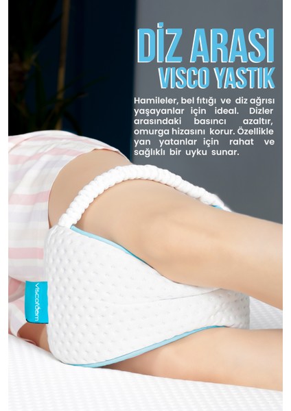 Diz Arası Ortopedik Yastık Bacak Arası Yastığı Visco Yastık