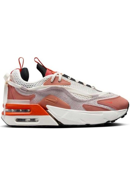 Air Max Furyosa Sneaker White Platform Taban 4cm Kadın Günlük Spor Ayakkabı Krem Turuncu