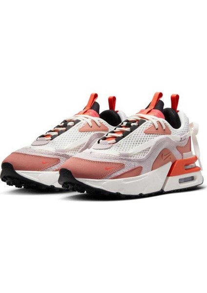 Air Max Furyosa Sneaker White Platform Taban 4cm Kadın Günlük Spor Ayakkabı Krem Turuncu