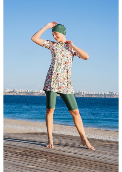 Kadın Kısa Kol Taytlı Yeşil Mayo C4T2N4O2-2