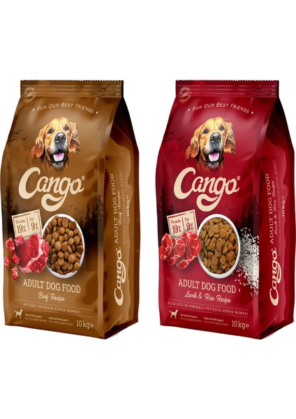 Yetişkin Köpek Maması 10 Kg kuzu Etli Pirinçli ve Biftekli 2 Li Karma Paket