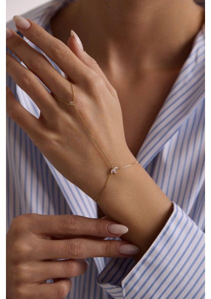 14 Ayar Taşlı Lotus Altın Şahmeran