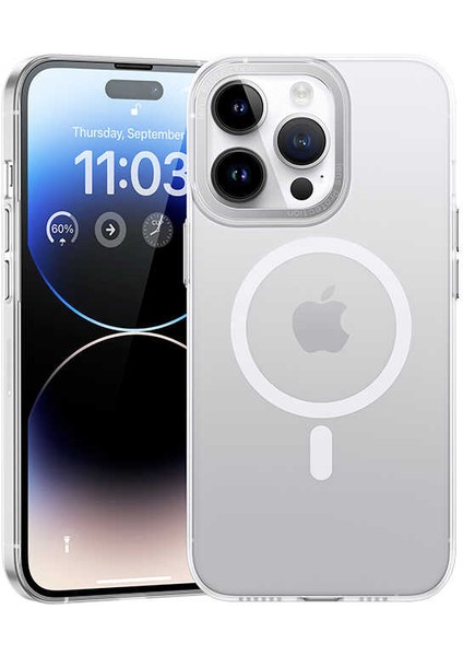 IPHONE 14PRO Metal Görünümlü Magsafe Uyumlu Kılıf