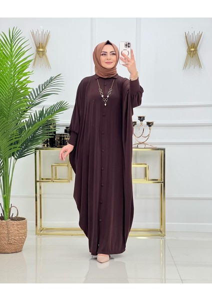 Yarasa Kol Düğmeli Ferace