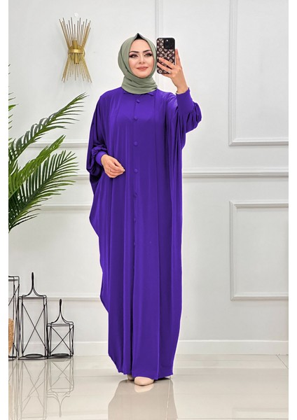 Yarasa Kol Düğmeli Ferace