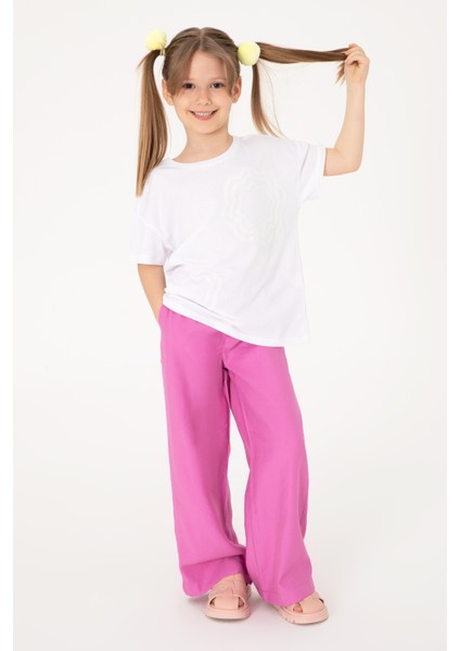 Kız Çocuk Fuşya Pantolon (Kanvas-Chino) 50309120-VR023