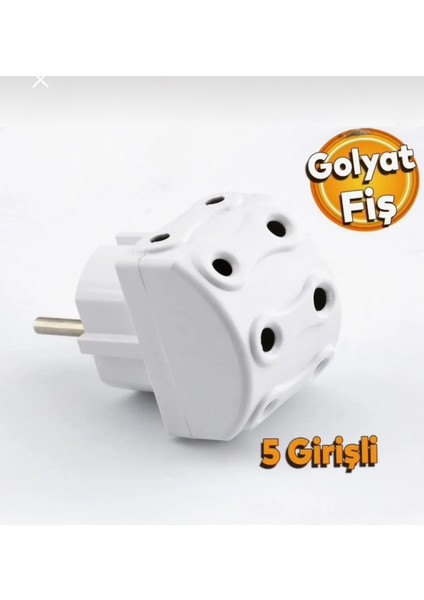 5'li Fiş Priz Golyat Çoklu Grup Priz Çoğaltıcı Beşli Golyat Elektrik Prizi