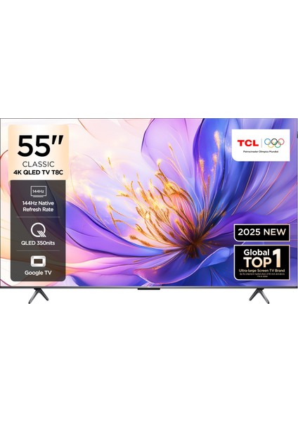 55T8C 55" 139 Ekran Uydu Alıcılı 4K Ultra HD QLED Google TV