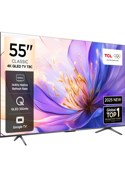 55T8C 55" 139 Ekran Uydu Alıcılı 4K Ultra HD QLED Google TV