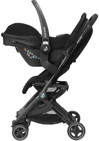 Lara2-Pebble S Tek Elle Katlanabilen Ultra Kompakt Seyahat Sistem Bebek Arabası Grey-Graphite