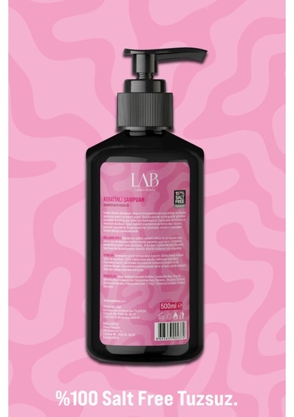 Keratinli Şampuan 500 ml - 100% Salt Free Tuzsuz fiyatları