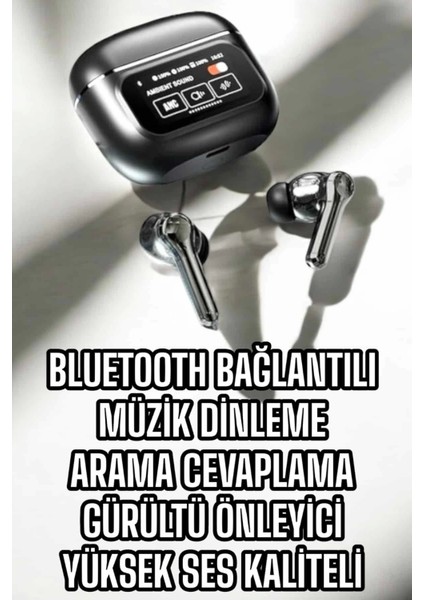 Bluetooth Kulaklık Kablosuz Ekranlı Anc/enc Destekli Dokunmatik