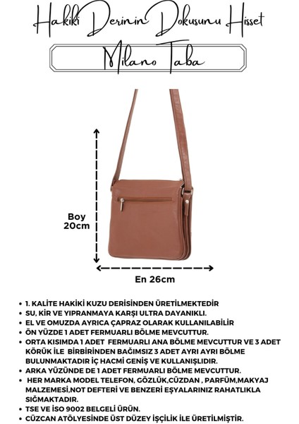 Milano Taba 3 Gözlü Hakiki Deri Kadın Çapraz Omuz Çantası fırsatları