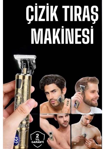 Tıraş Makinesi Şarjlı Profesyonel Saç Kesme Makinesi Gold Çizik Tıraş