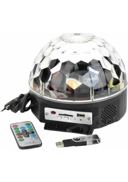 Disko Topu Renkli Işıklı Lazer Parti Bluetooth Bağlantılı LED Küre