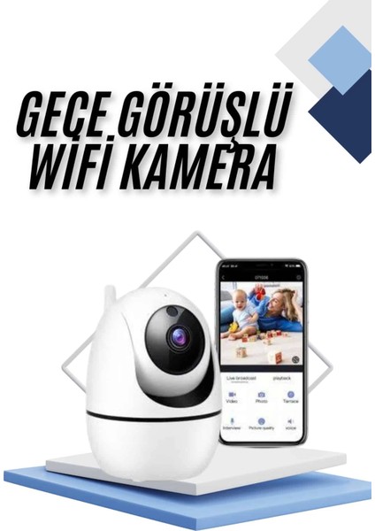 Kablosuz Wifi Destekli Akıllı Güvenlik Kamerası Hareket Sensörlü