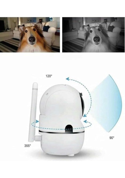 Kablosuz Wifi Destekli Akıllı Güvenlik Kamerası Hareket Sensörlü