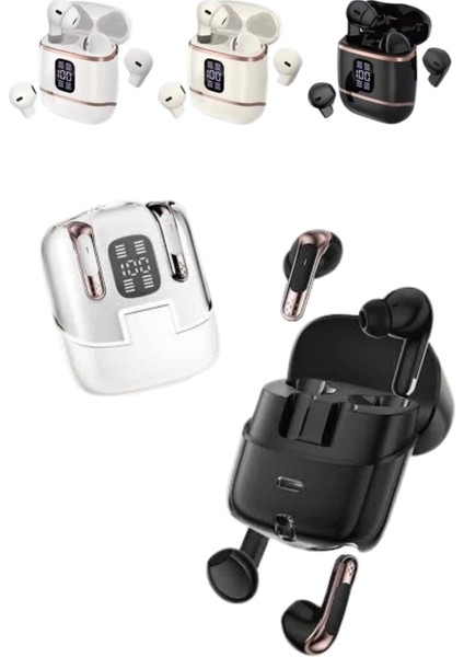 4 Adet Çift Kulaklık Dijital Göstergeli Yüksek Ses Kaliteli Bluetooth Kulaklık