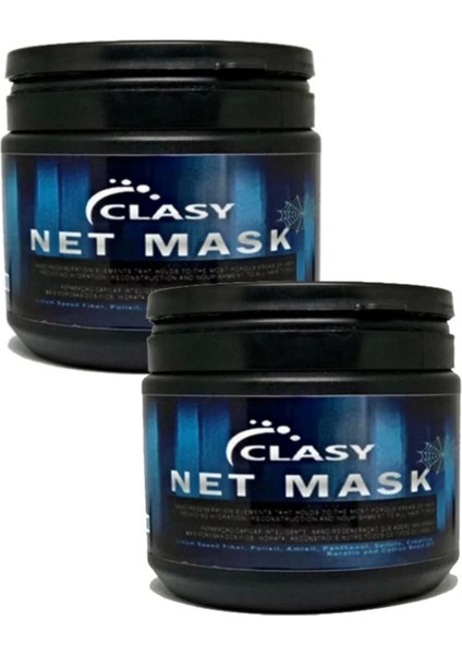 Clasy Net Mask Dolgun ve Haçimli Saçlara Bakım Maskesi 450 ml 2 Adet