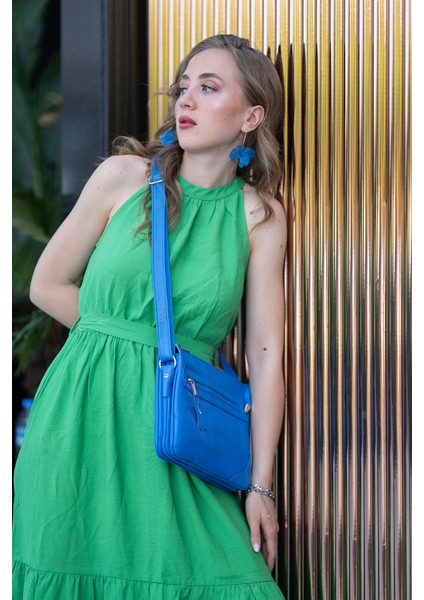 Milano Mavi 3 Gözlü Hakiki Deri Kadın Çapraz Omuz Çantası indirimleri