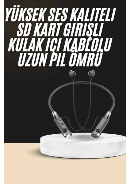 Boyun Bantlı Sd Kart Girişli Yüksek Perfomanslı Bluetooth Kulaklık