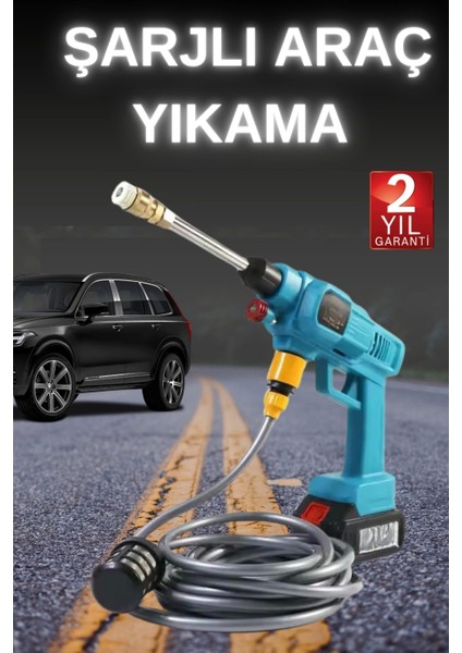 Şarjlı ve Yüksek Basınçlı Oto Yıkama Makinesi ve Sulama Tabancası Bahçe Yıkama Makinesi