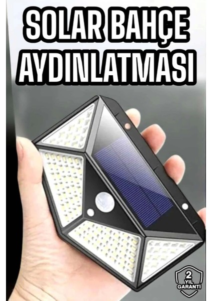 Güneş Enerjili Bahçe Aydınlatma Lambası Solar 100 LED Lamba