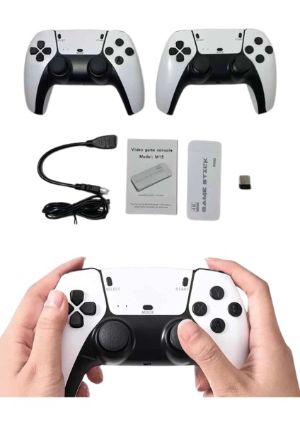 Game Stick 4K Retro Çift Kollu Atari Oyunlari +20000 Oyunlu Konsol Nostalji