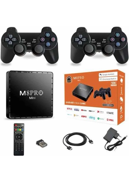 M8 Pro Mını 4 8 10 K Hd Hdr Android Tv 5g Retro 10000 Oyunlu