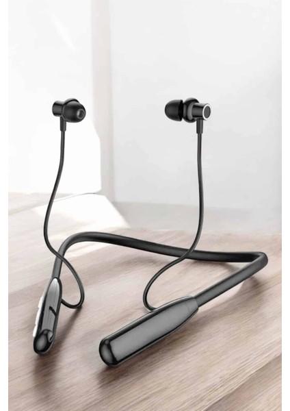 Boyun Askılı Bluetooth Kulaklık Uzun Şarj Süreli Dijital Göstergeli Kablolu