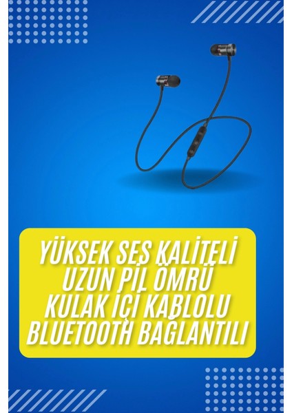 Bluetooth Bağlantılı Kablolu Mıknatıslı Sport Kulaklık