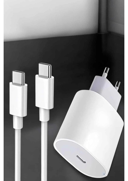Şarj Aleti Ios 15/15 Pro Max Uyumlu Şarj Adaptörü ve Kablosu
