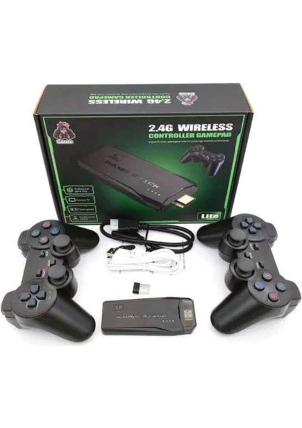 Retro Oyunlar 4K Game Stick 2.4g Kablosuz Çift Kol 3500 Oyun Atari