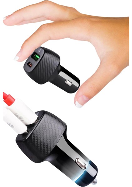 38W USB Type-C Girişli Oto Çakmaklık Araç Içi Hızlı Şarj Çakmaklık Şarj Aleti