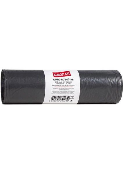 Eko Sanayi Çöp Poşeti Jumbo Boy 80 x 110 cm 10 Adet - Siyah