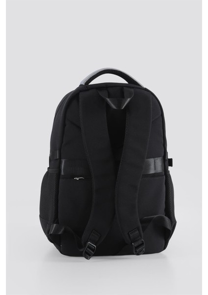 Su Geçirmez Kumaş Çocuk Çok Gözlü Siyah Gri Ortopedik Sırt Okul Çantası (51928)