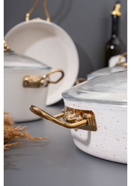 7 Parça Ewx Metal Kulp Beyaz Granit Tencere Seti – 26 cm fiyatları